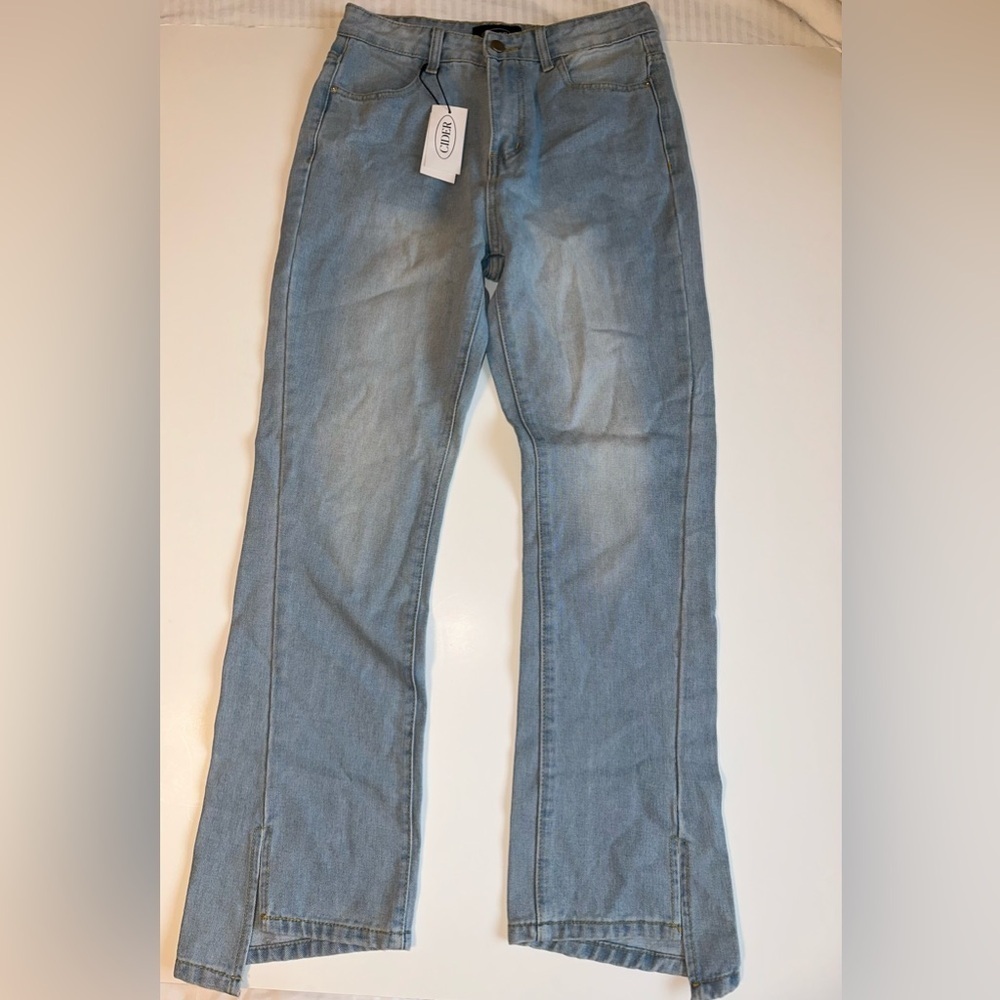 Cider Blue Jeans Women’s Small NWT High Rise Straight Leg Denim 100% Cotton
